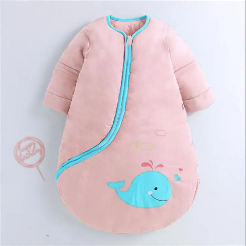 Спальный мешок для малышей; сезон осень-зима; детский спальный мешок; хлопок; Детские спальные мешки; пеленка для новорожденных; детское одеяло - Цвет: Розовый