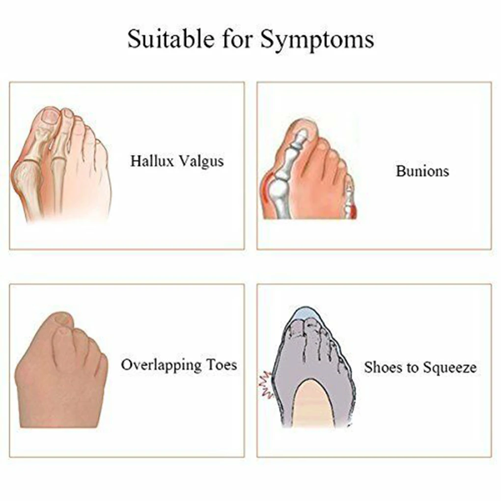 Silicone Toe Separator Correction Hallux Valgus Corrector Orthopedic Hammer Separator Straightener Spreader Foot Care Tool 2PCS
