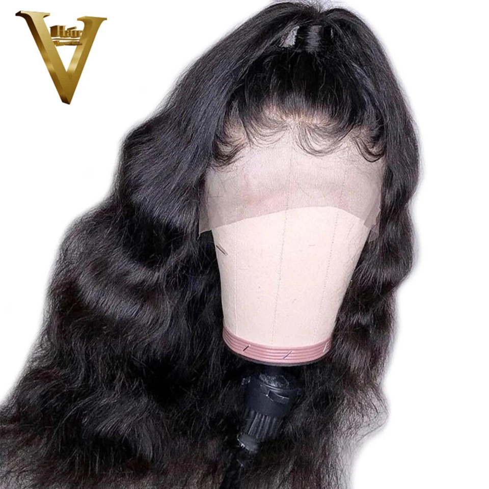 Бесклеевой 13x6 Синтетические волосы на кружеве человеческих волос парики для чернокожих Для женщин перуанские человеческие волнистые волосы Remy Синтетические волосы на кружеве парик предварительно вырезанные с детскими волосами
