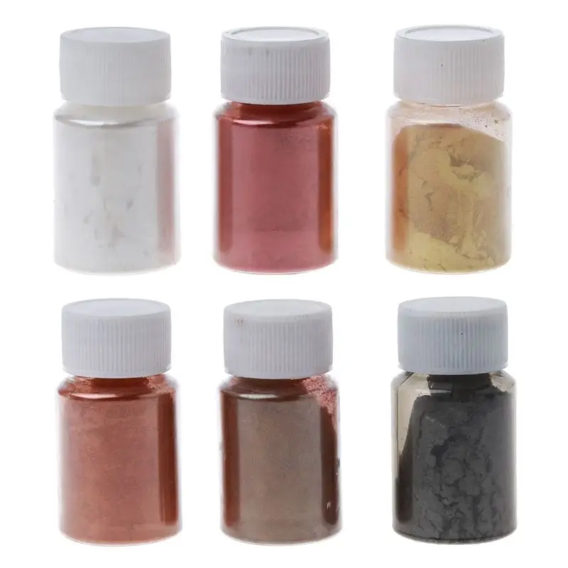 

6 Color Metal Tones Mica Pearl Powder Pigment Kit Cosmetic Grade Metallic Dye WXTB