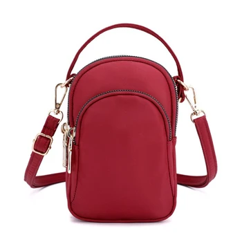 

Women's Mini Shoulder Bag Fashion Handbag Messenger Vintage Lightweight Nylon Purse Solid Zipper Waterproof Flap Crossbody Bag