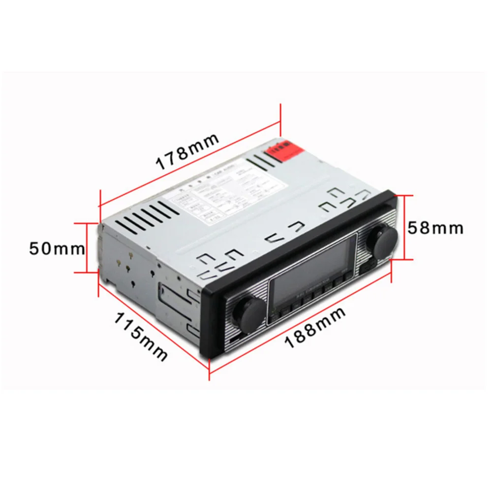 Car MP3 Player Stereo FM Retro Radio 12V Bluetooth Stereo MP3 USB AUX Power Cable Vehicles Radios Accessories