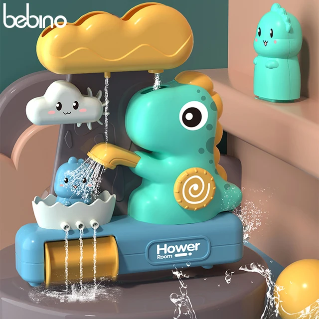 Baby Dinosaur Bath Toys Kawaii Animal Sprinkler Waterwheel Water Spray Toy Bathroom Bathing Bathtub Shower Game for Children Kid 1