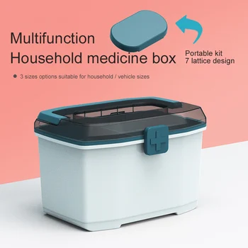 

Plastic Storage Box Medical Box Organizer double-Layer Multi-Functional Portable Medicine Cabinet Family Emergency first aid kit
