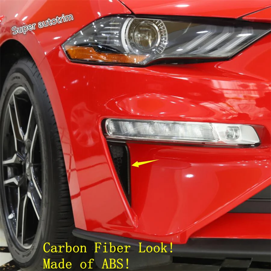 Lapetus передние дневные ходовые огни Крышка лампы Накладка подходит для Ford Mustang аксессуары наружные ABS углеродное волокно