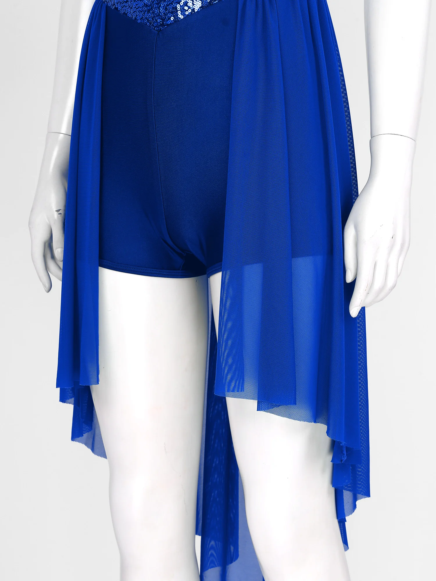 Women Ballroom Ballet Dance Dress Adult Shiny Sleeveless Latin Lyrical Dance Leotard Dress Ballerina Stage Performance Dancewear
