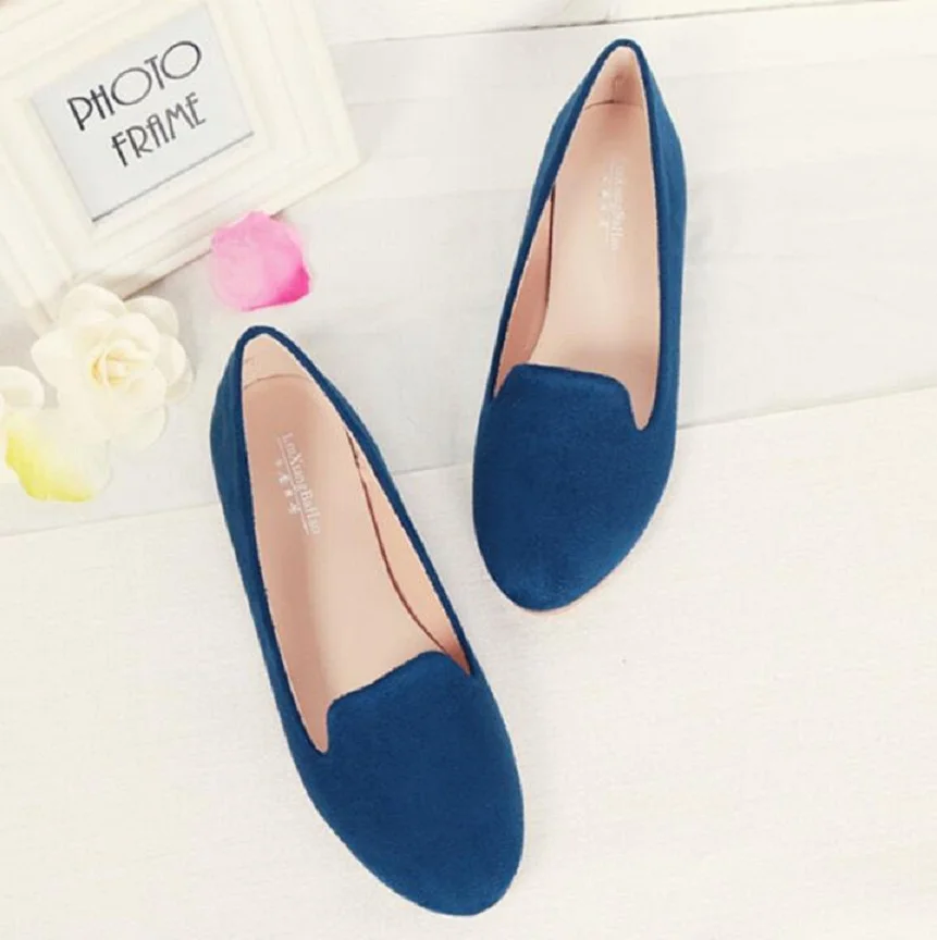 

Spring Summer Ladies Shoes Plus size 42 43 44 flat Heels Round toe shoes Women Soft Sole Slip-on Breathable shoes