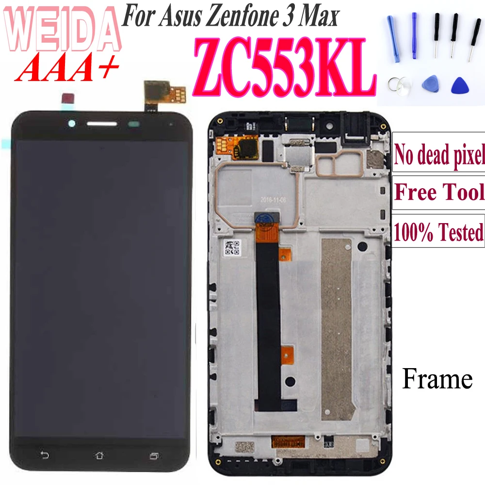 Original For Asus Zenfone 3 Max Zc553kl Lcd Display Touch Screen For Asus Zenfone 3 Max Zc553kl X00dd Lcd With Frame Free Tool Mobile Phone Lcd Screens Aliexpress