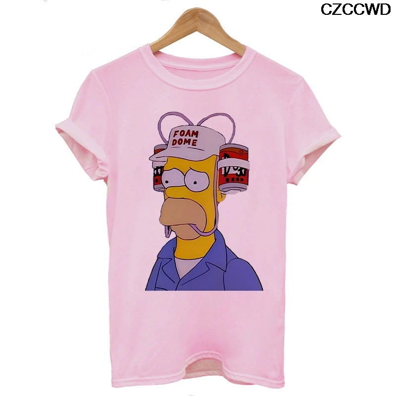 5895-pink Женская одежда ropa mujer Harajuku Модная белая футболка с надписью «Future Feminist Simpson» уличная футболка для отдыха - Цвет: 5895-pink
