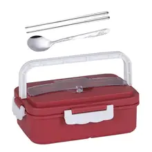 

Lunch Box Microwave Heating Separated Handheld Bento Container Dinnerware Set Fork Spoon Knife Set Cubiertos Plegables