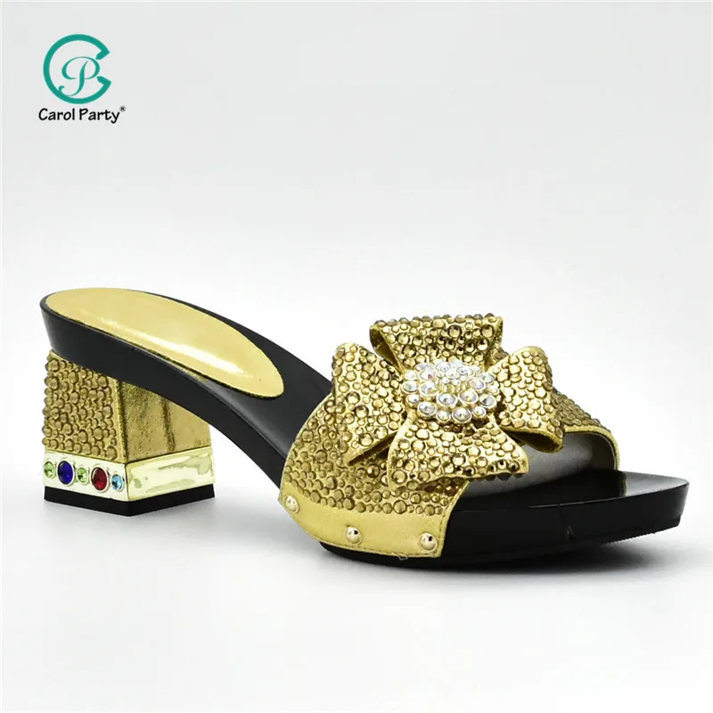 

2020 Gold Color High Quality New Special Arrivals Lady Shoes And Bag Set Italian Design Matching Shoes And Bag Set for Party