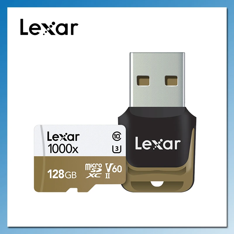 Lexar 1000X высокоскоростная Флешка карта памяти флеш-карты памяти TF 32 Гб 64 Гб Micro SD 128 ГБ UHS-II U3 Class10 256 ГБ кард-ридер UHS 3D 4 K HD видео