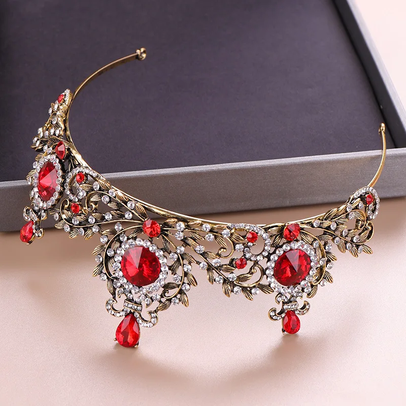

Crown New Style Europe And America Baroque Retro Crown Bride Crown Hair Ornament Wedding Headdress Crown Batch