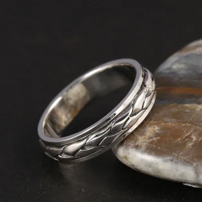 

925 sterling silver Can Turn Weave Wedding Brand fashion engagement vintage ring jewelry
