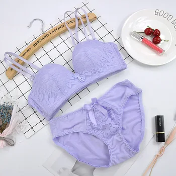 

Lace Floral Lingerie Set Push Up Bra Women Comfort Adjusted Bra And Panty Suit Sexy Hollow Breathable Wireless Underwear Sets