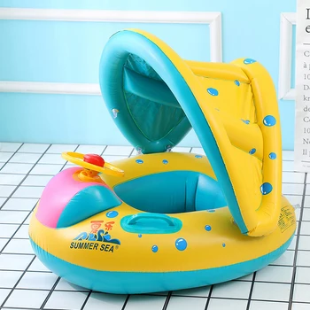 

Baby Safety Pool Inflatable Buoy Swimtrainer Baby Float Summer Outdoor Sunshade Circle Swim Accessories Kids Children's Float