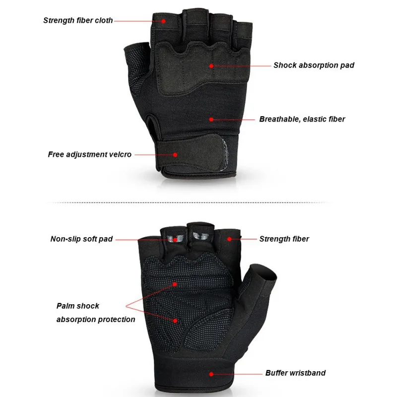 Мужские и женские противоскользящие спортивные альпинистские фитнес-перчатки для вождения армейские военные тактические полупальчиковые велосипедные камуфляжные перчатки