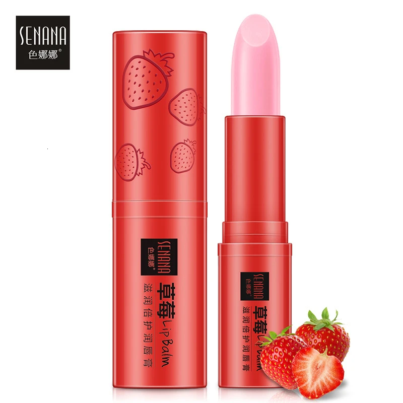 Strawberry SENANA увлажняющий бальзам для губ, медовая клубника, Осветляющий бальзам для губ, восстанавливающий морщины, питающий, Осветляющий, линия для губ, Уход за губами, 4 г - Цвет: Strawberry