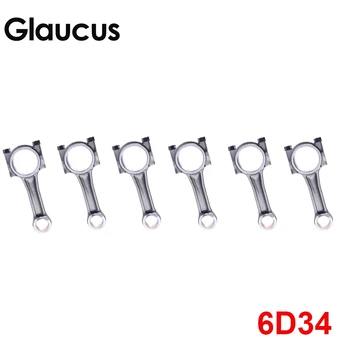 

6pcs connecting rod conrod con rod for mitsubishi engine : 6D34 6d34t For KOBELCO SK200-6 EXCAVATOR ME240966