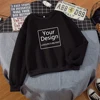 Женская толстовка с капюшоном и принтом логотипа «сделай сам», толстовки на заказ для мужчин, уличная одежда в стиле хип-хоп, свитшоты унисекс, однотонная толстовка, Прямая поставка ► Фото 3/6