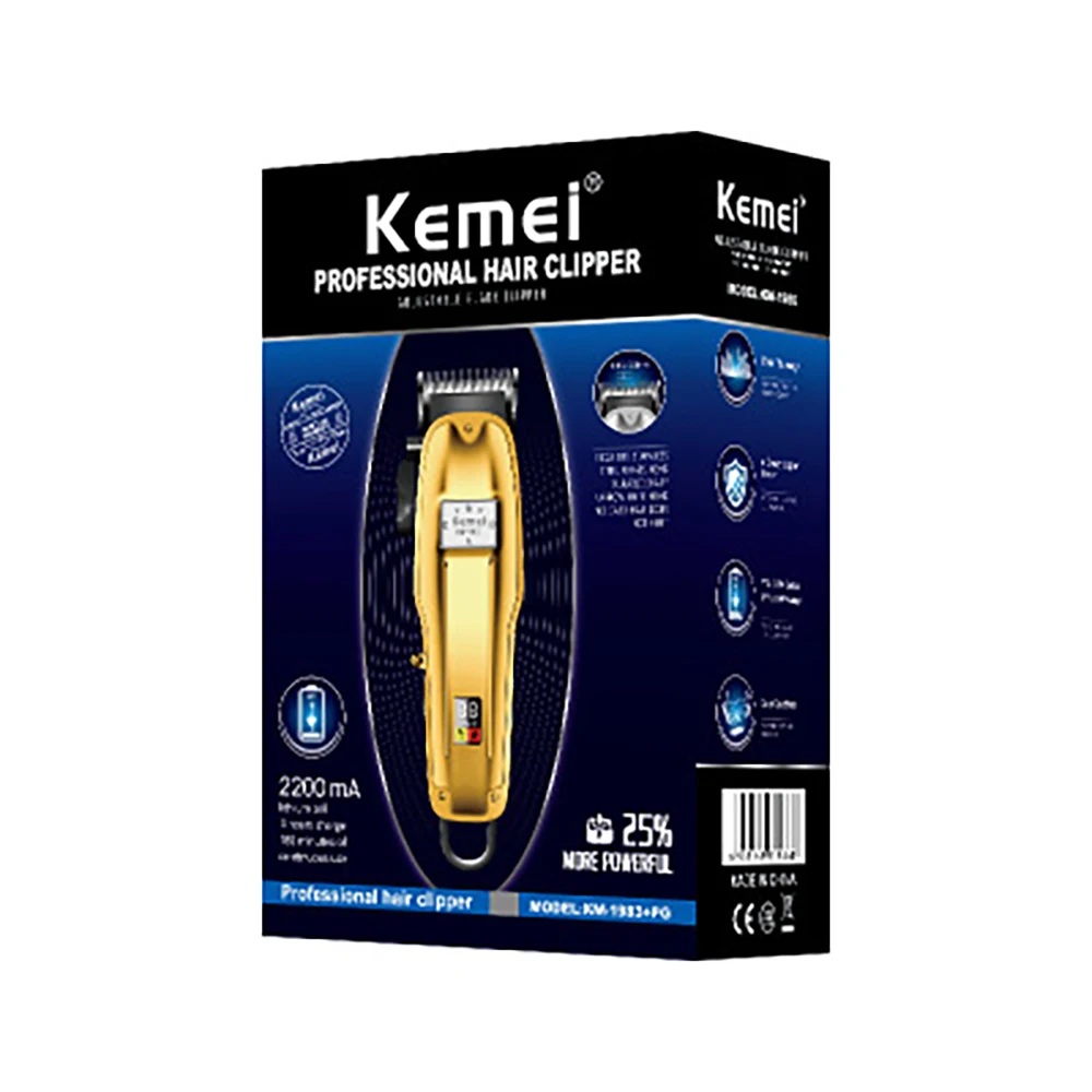 

AC110-240V 0mm Oil Head Hair Clipper Professional KM-1983 Electric Trimmer LCD Display High Power Tousle Cutting Machine 50/60Hz