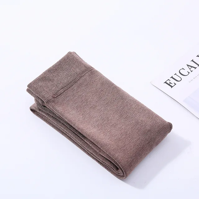 Winter Pantyhose Plus Velvet Thickening Tights Women High Waist Elastic Keep Warm Solid Ladies Stockings Fashion Slim Tights Light Coffee