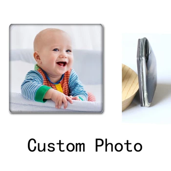 

Qiyue custom photo magnetic crystal square glass refrigerator magnet magnet home decoration whiteboard sticker gift