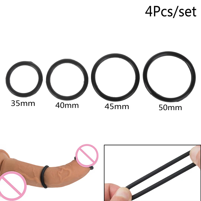 4 Sizes Goods Sex Toys Silicone Cock Penis Ring Condoms Enlargement For Men Extender Time Delay Intimate For Men Reusable Condom
