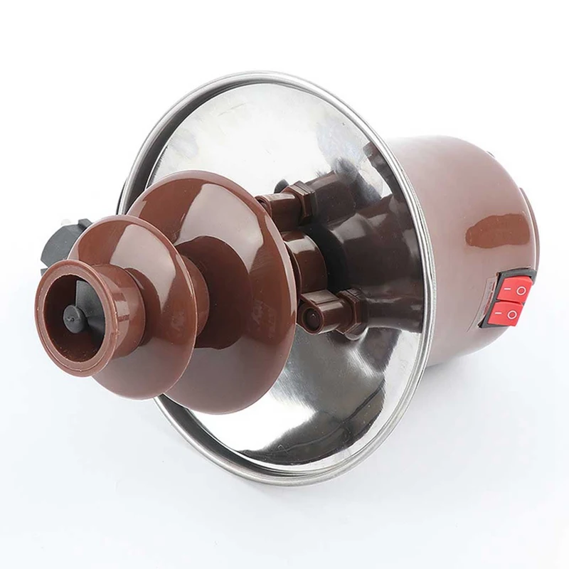 Мини шоколадный фонтан три слоя Креативный дизайн Шоколадный расплав с подогревом фондю машина сделай сам мини-водопад Hotpot