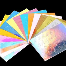 Популярный голографический 3d стикер для ногтей Золотой лист дерева голографический лазер клейкая Наклейка Маникюр Блестки для нейл Арта(искусство украшения ногтей) 16 лист