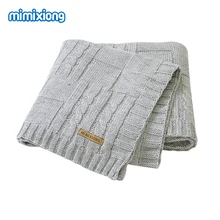 Детское одеяло s для новорожденных, Bebes, белье для коляски, чехол для сна, 100*80 см, однотонное Вязаное детское Пеленальное одеяло, одеяло, многофункциональное