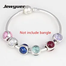 Весенняя коллекция, Сияющие капли, амулеты, 7 цветов, Стерлинговое Серебро 925 пробы, ювелирное изделие, подходит для браслета из бисера, ожерелья, сделай сам, для изготовления ювелирных изделий