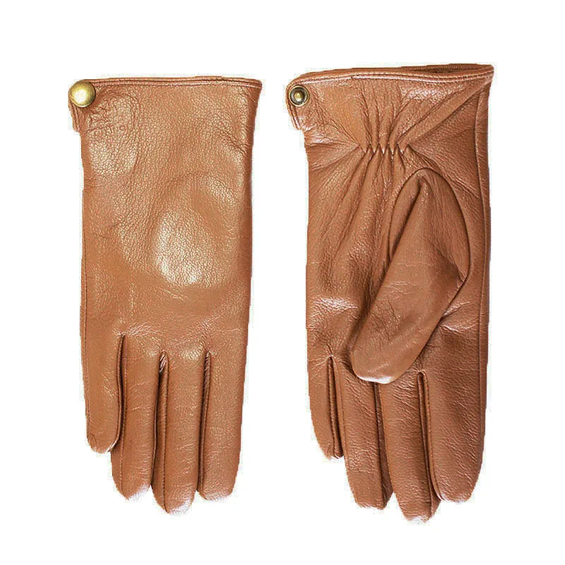 Перчатки из овечьей кожи мужские осенние и зимние бархатные теплые кожаные перчатки с наружным швом уличные Верховые перчатки