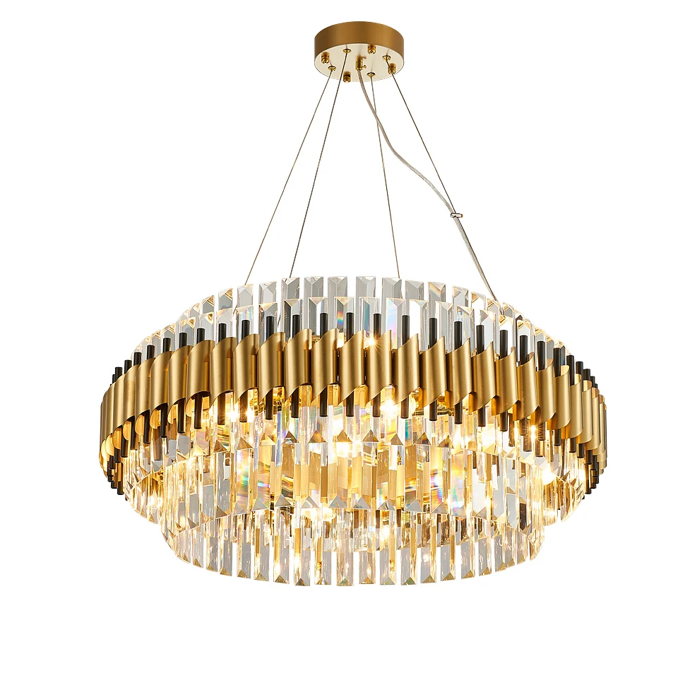 Modern LED Stainless Steel Crystal Hanging Lamps Gold Pendant Lights.Pendant Lamp.Pendant light For Dinning Room Foyer