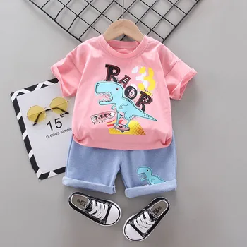 

Baby Boy Summer Sets Infant Clothing Cotton Cartoon Print T-shirt Pant 2pcs Baby Suit Costume for Kids 1 2 3 Years Baby Clothing