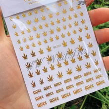 1 Pcs Winter Autumn Nail Art 3D Decal Stickers Self Adhesive Weed Nail Sticker Pot Weed Leaf Designs Tool Manicure Decoration