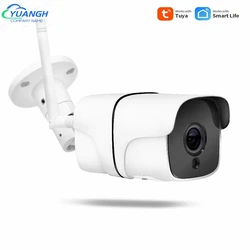 Tuya bala ao ar livre wifi câmera ip 1080p à prova dwaterproof água 3.6mm lente de duas maneiras áudio sem fio cctv câmera 2mp visão noturna