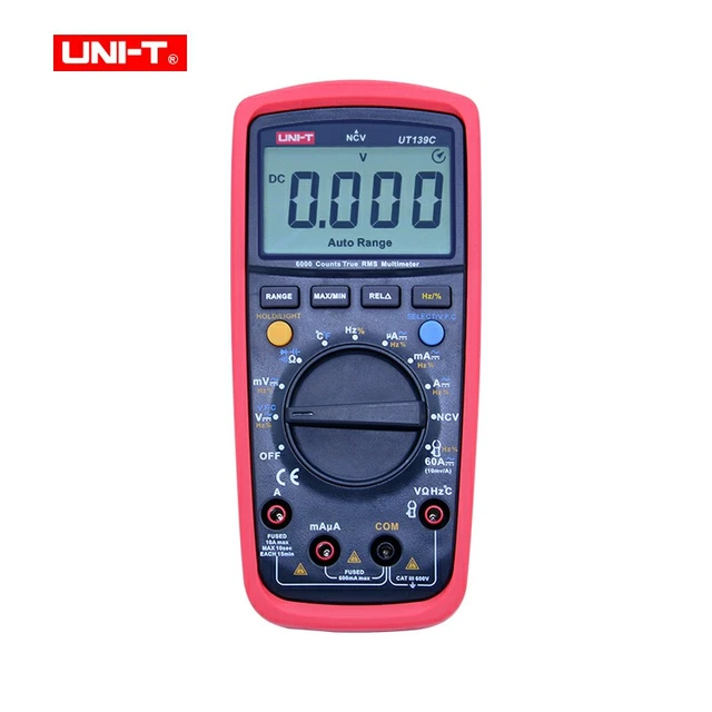 UNI-T UT139C Digital Multimeter Auto Range True RMS Meter Handheld Tester  6000 Count Voltmeter Temperature Test