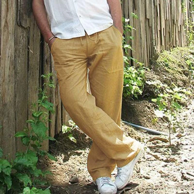 Casual pants Cotton linen pants Summer Mens Cotton Linen Trousers 5XL