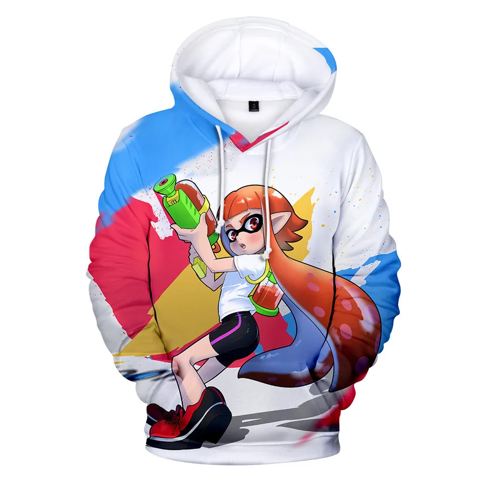 2020 Children 3-14 years old Hoodies Splatoon 3D Graffiti Sweatshirt Hoodie 2 cosplay Game Harajuku Hip Hop Streetwears | Мужская одежда