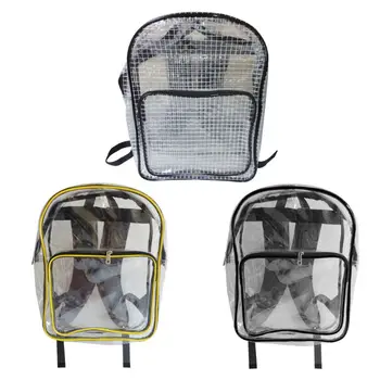 

Unisex Transparent PVC Backpack Anti-static Travel Student School Book Bag Laptop Daypack for Teenager 35EF