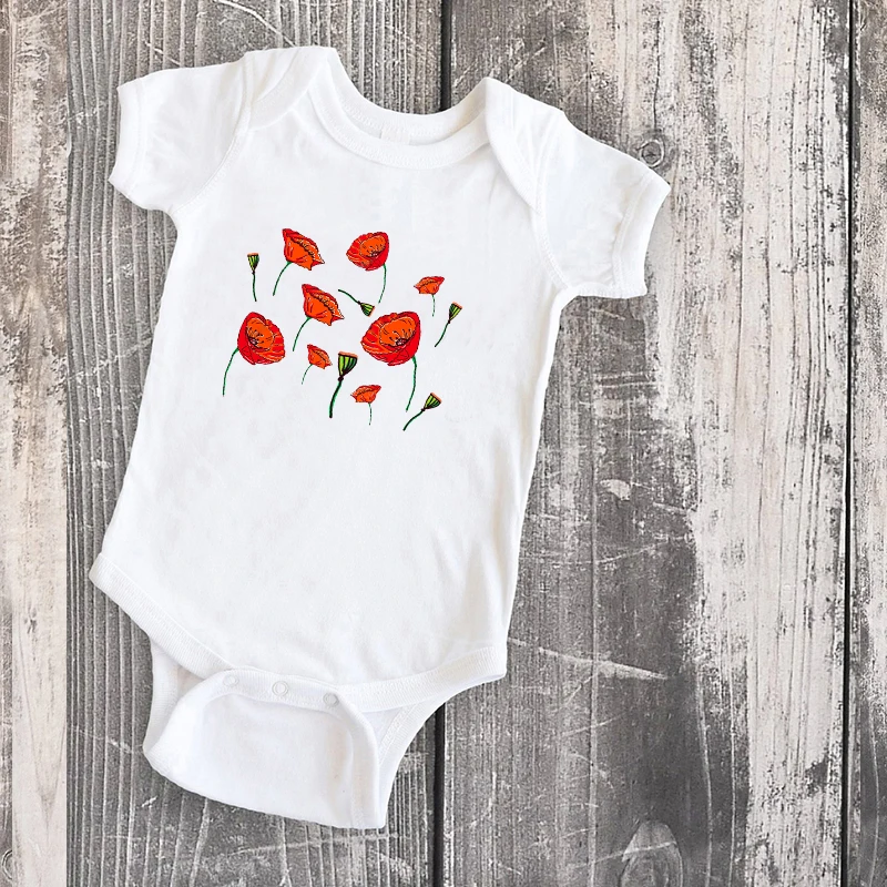 Red Flower Print Shirt Family Matching Outfits Big Sister 2020 Mom and Daughter Matching Clothes Sun Flower Tshirt