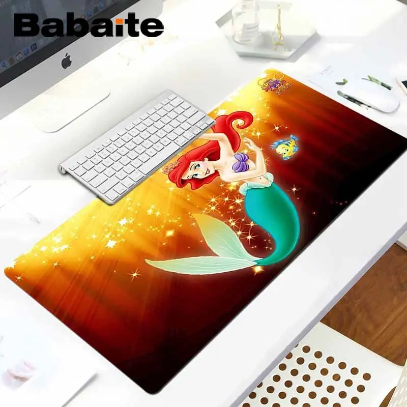 Babaite мой любимый мультфильм Русалка Принцесса нескользящий прочный силиконовый компьютерный коврик для ноутбука игровой коврик для мыши
