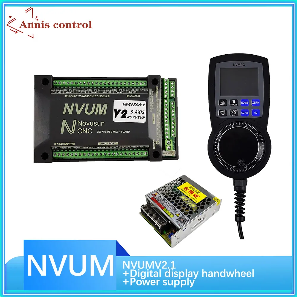

NVUM mach3 cnc controller 3/4/5/6 axis controller system cnc engraving machine kit 6 digital display electronic handwheel