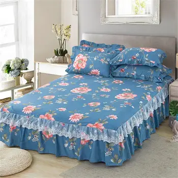 

Luxury Bedspread Set Lace Aloe Pattern Printed Cotton Bed Cover Pillowcase Bedding Home Textile Cover Bed Sheet 150x200cm