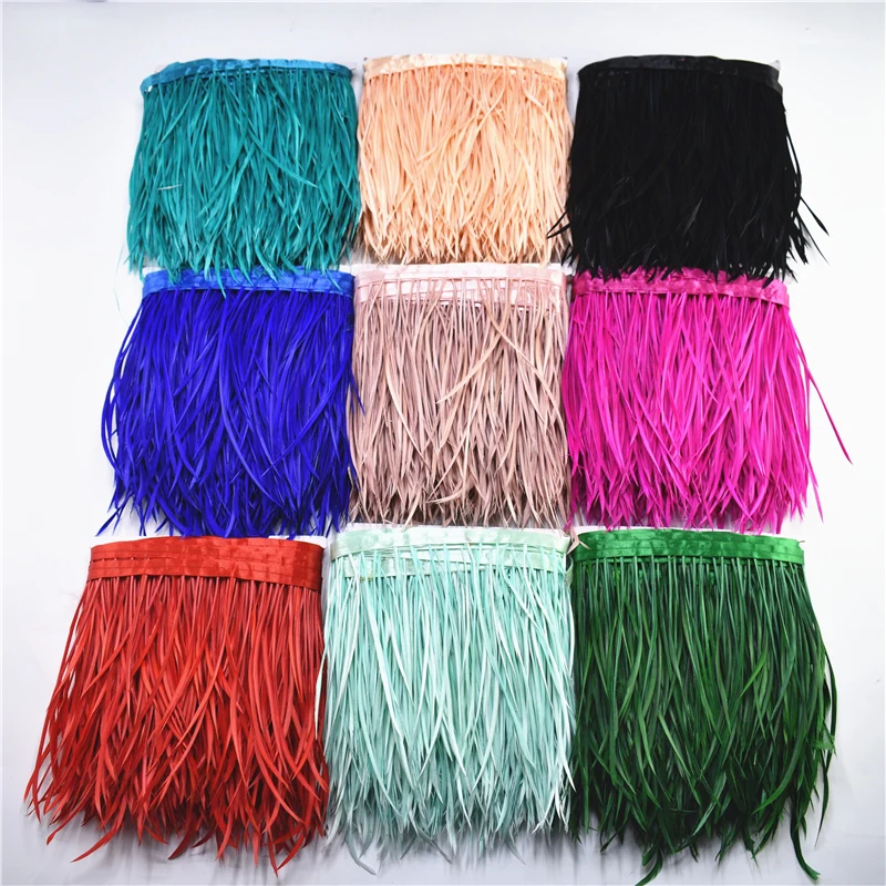 

10Meters Pruning Goose Feathers Trims Ribbon Feather Trim Fringe 6-8" Pheasant Feather for Crafts Feathers Decor Plumas Carnaval