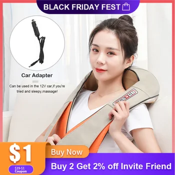 

Electrical Body Neck Massager Shiatsu Back Shoulder Massage Multifunctional Shawl Infrared Heated Kneading Car / Home Massager
