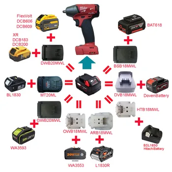 

Li-ion Battery Tool MT20ML Adapter Converter use Makita Bosch DeWolt AEG RIDGID DEVON Worx Hitachi Battery on Milwaukee 18V Tool