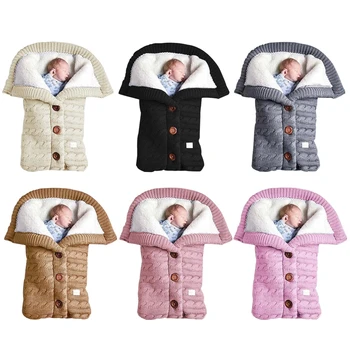 

Baby Blanket Footmuff Knitting Envelope Soft Sleeping Bag Newborn Swadding Wrap Sleepsack Stroller Accessories