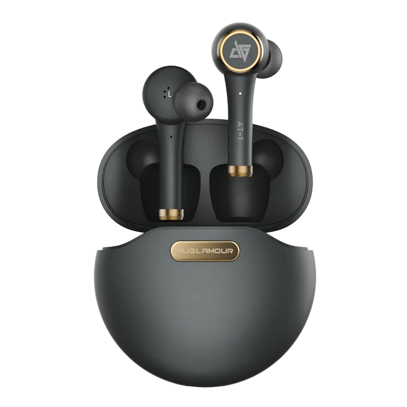 Black AUGLAMOUR AT-1 Bluetooth 5,0 TWS беспроводные наушники Blutooth с шумоподавлением водонепроницаемые спортивные наушники zs10 pro - Цвет: Black